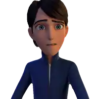 a cartoon character with a surprised look on his face and the words huh on the bottom