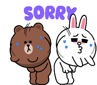 Sorry Brown And Cony Sticker - Sorry Brown And Cony Brown Stickers