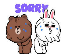 Sorry Brown And Cony Sticker - Sorry Brown And Cony Brown Stickers