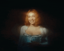a woman with red hair is wearing a white corset
