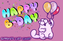 happy b day party celebrate simons cat chat balloons