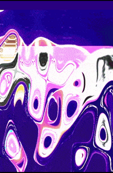 a purple and pink abstract painting with a smiley face in the middle
