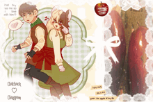 a drawing of a boy and a girl with the words chibichuck chingpom at the bottom
