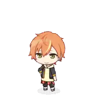 a cartoon character with orange hair and green eyes