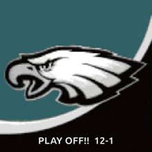 a picture of an eagle with the words play off 12-1