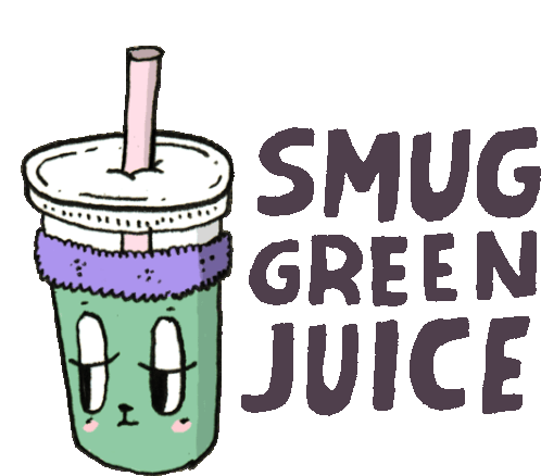 Smug Green Juice Sticker - Food Party Smug Green Juice Sad Stickers