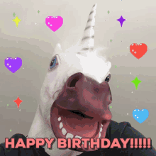 Happy Birthday Unicorn Greetings GIF - Happy Birthday Unicorn Greetings Glittery GIFs