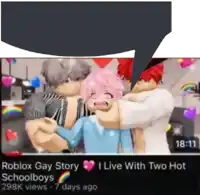 a screenshot of a video titled roblox gay story i live with two hot schoolboys 298k views 7 days ago