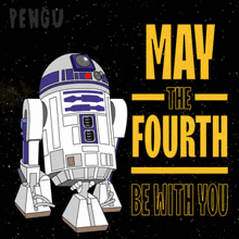 may the fourth be with you written on a black background