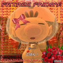 a picture of a cartoon character that says fat ass friday on it