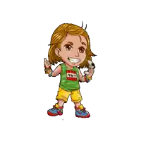 a cartoon of a girl wearing a tnt shirt holding a video game controller