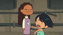 a cartoon girl with a whistle around her neck