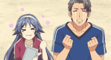 a man and a girl are standing next to each other