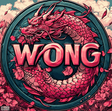 a drawing of a dragon with the word wong below it
