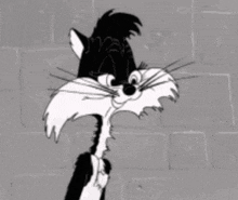 a black and white cartoon cat says i love you always & forever