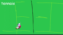 a drawing of a tennis court with the word tennais on the bottom