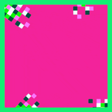 a pink and green background with arabic writing