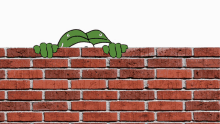 Pepe Hiding Behind Wall GIF