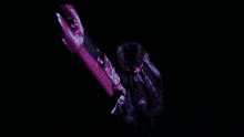 a purple lightning strike in the dark