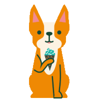 Dog Licking Sticker - Dog Licking Ice Cream Stickers