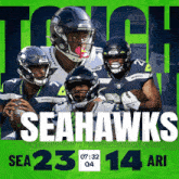 a poster for the seahawks football team shows the time of 7:32