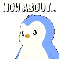 a penguin is holding up a red block that says " no "
