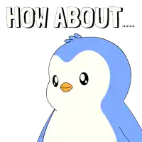 a penguin is holding up a red block that says " no "