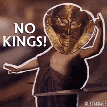 a drawing of a statue with the words no kings on it