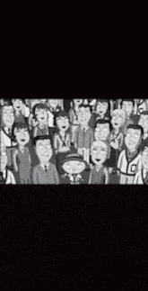 a black and white photo of a cartoon character wearing a hat and a bow tie .