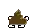 a pixel art of a pile of poop with arms and legs