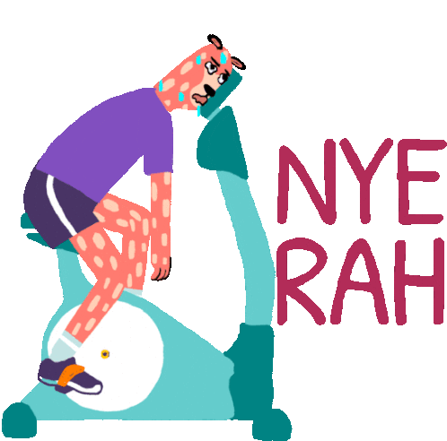 Collapsing Deer Says Nye Rah In Indonesian Sticker - Get Kuat Nye Rae Working Out Stickers
