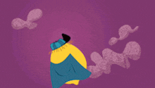 a cartoon illustration of a lemon wearing a cape and a hat
