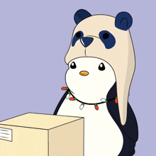 christmas gift delivery penguin present