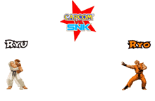 capcom vs snk logo with ryu and ryo on the bottom