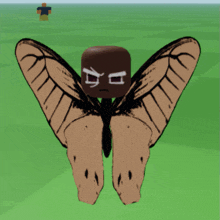 a butterfly with a face on its wings and the letter d on it