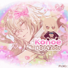 a drawing of a girl with the name konce de azael
