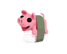 rosa pig sushi cute fat pink pig happy
