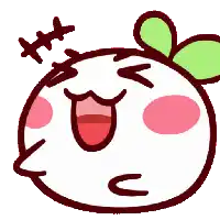 a cartoon drawing of a smiley face with a green leaf on it 's head .