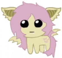 a cartoon drawing of a pony with horns and wings .