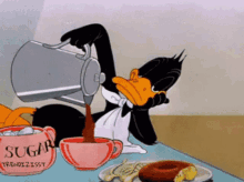 Daffy Duck Coffee GIF - Daffy Duck Coffee Good Morning GIFs