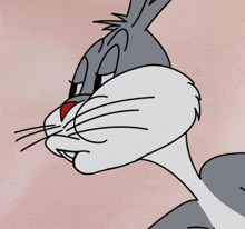 a close up of bugs bunny with a sad look on his face