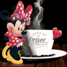 in the afternoon coffee coffee heart minnie mouse