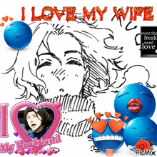 a drawing of a woman with the words " i love my wife " on top