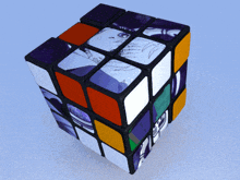 a rubik 's cube with a picture of a man on the bottom