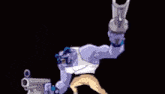 a cartoon of a man holding a gun in his hand .