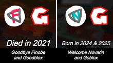 a poster that says died in 2021 goodbye finobe and goodblox