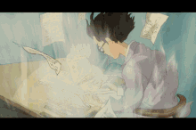 Studio Ghibli The Wind Rises GIF - Studio Ghibli The Wind Rises Writing GIFs