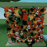 a fox racing shirt is on a person standing in front of a wall of stuffed animals