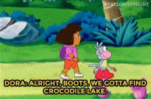 Dora: Alright, Boots. We Gotta Find Crocodile Lake. GIF - Dora Dora The Explorer Alright Boots We Gotta Find Crocodile Lake GIFs