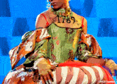 a woman in a green dress has a tattoo of the year 1787 on her back